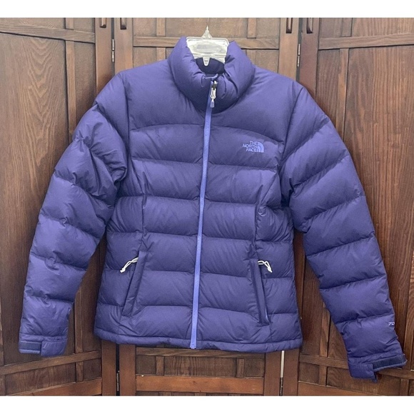 The North Face Womens Small Purple Nuptse 700 Down Puffer Jacket Vintage Warm - Picture 3 of 11